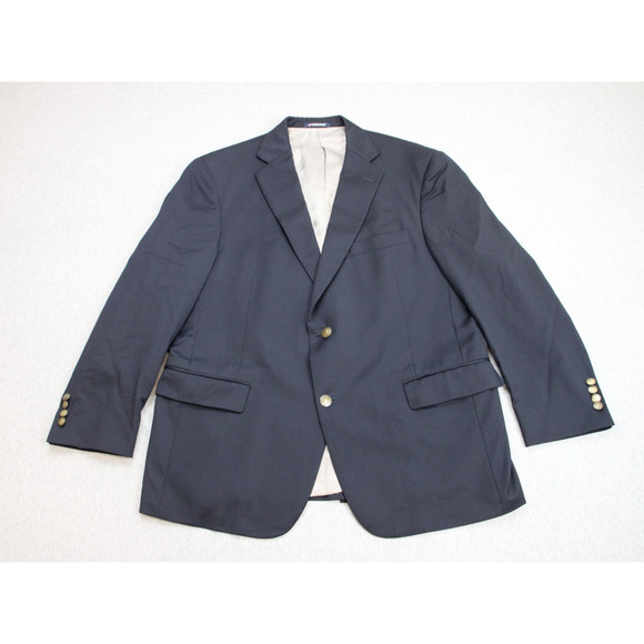 Hart Schaffner Marx Blazer Mens 44S Blue Lined 2 Button Single Breasted Jacket